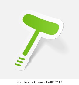 paper sticker: classic corkscrew. Isolated illustration icon