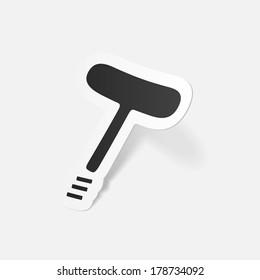 paper sticker: classic corkscrew. Isolated illustration icon