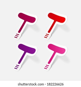 paper sticker: classic corkscrew. Isolated illustration icon