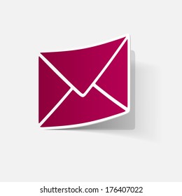 paper sticker: collection of various Envelope white paper. Isolated illustration icon