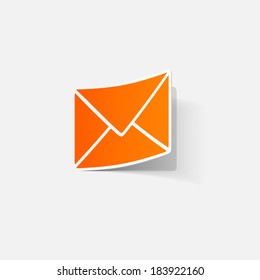 paper sticker: collection of various Envelope white paper. Isolated illustration icon