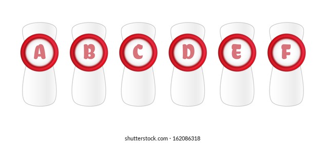 paper sticker with color rounded place for content