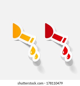 paper sticker: drop of wine from a bottle. Isolated illustration icon