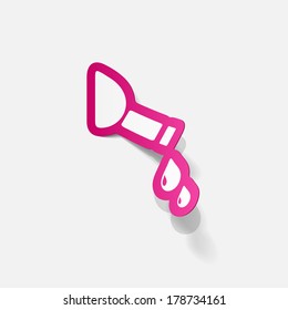 paper sticker: drop of wine from a bottle. Isolated illustration icon