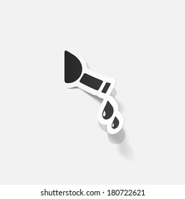 paper sticker: drop of wine from a bottle. Isolated illustration icon