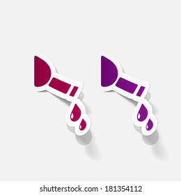 paper sticker: drop of wine from a bottle. Isolated illustration icon