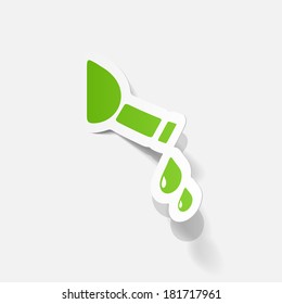 paper sticker: drop of wine from a bottle. Isolated illustration icon