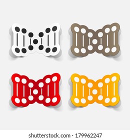 paper sticker: molecule and DNA set for biology or chemistry. Isolated illustration icon