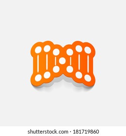 paper sticker: molecule and DNA set for biology or chemistry. Isolated illustration icon