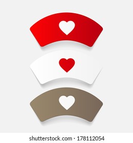 paper sticker: Nurse cap. Isolated illustration icon