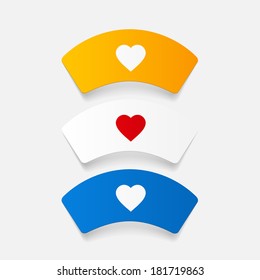 paper sticker: Nurse cap. Isolated illustration icon