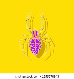 paper sticker on background of Araneus