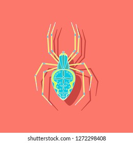 paper sticker on background of Araneus