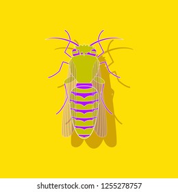paper sticker on background of bee