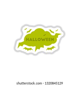 paper sticker on background of cloud bats