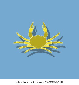 paper sticker on background of crab