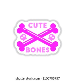 paper sticker on background of cross bones