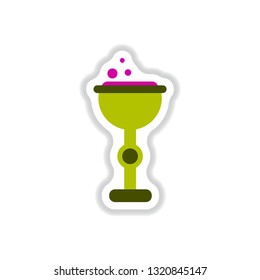 paper sticker on background of cup potion