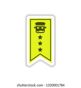 paper sticker on background of halloween garland
