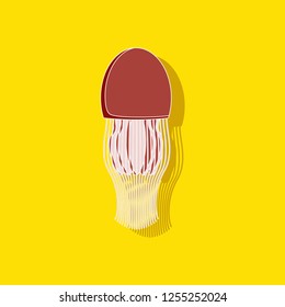 paper sticker on background of jellyfish