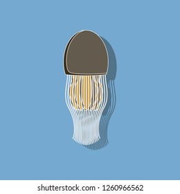 paper sticker on background of jellyfish