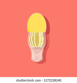 paper sticker on background of jellyfish