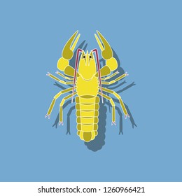 paper sticker on background of lobster