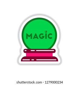 paper sticker on background of magic ball