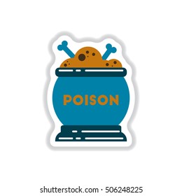 paper sticker on background of potion cauldron