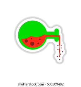 paper sticker on background of potion bottle