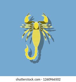 paper sticker on background of Scorpio