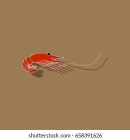paper sticker on background of shrimp