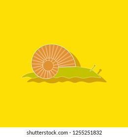 paper sticker on background of snail
