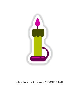 paper sticker on background of wax candle