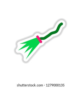paper sticker on background of Witch's broom