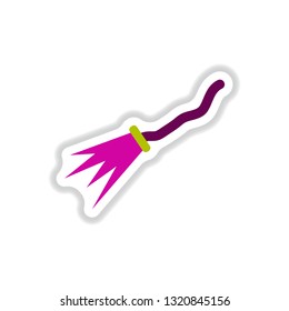 paper sticker on background of Witch's broom