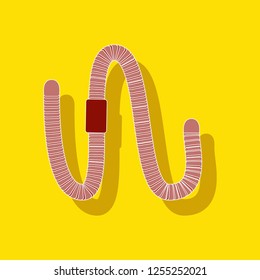 paper sticker on background of worm