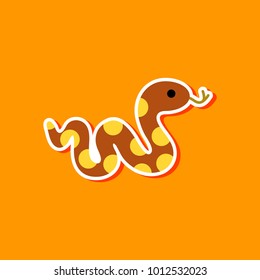 paper sticker on stylish background snake