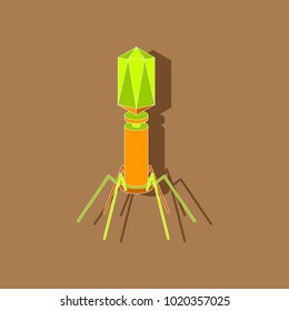 paper sticker on stylish background bacteriophage
