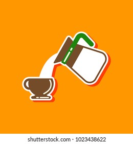 paper sticker on stylish background cup Coffee Maker