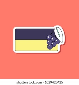 paper sticker on stylish background Ukrainian flag