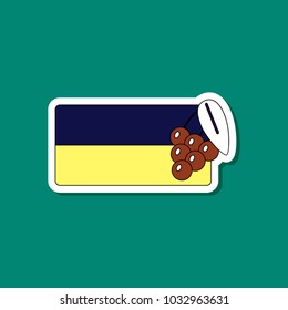 paper sticker on stylish background Ukrainian flag