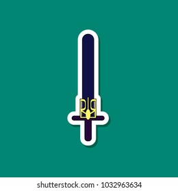paper sticker on stylish background emblem of Ukraine