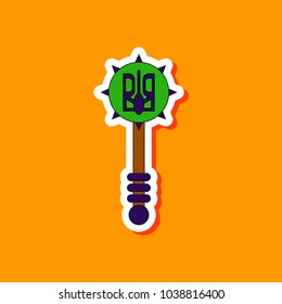 paper sticker on stylish background Ukrainian mace