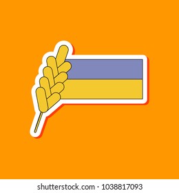 paper sticker on stylish background Ukrainian flag