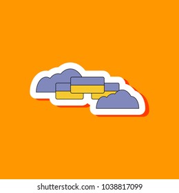 paper sticker on stylish background Ukrainian flag