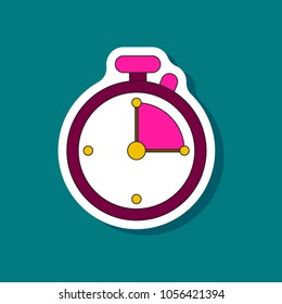 paper sticker on stylish background stopwatch