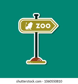 paper sticker on stylish background Zoo sign