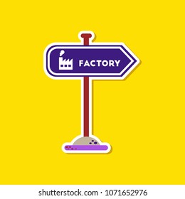 paper sticker on stylish background sign factory