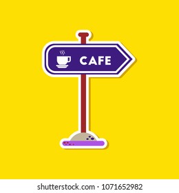 paper sticker on stylish background cafe sign